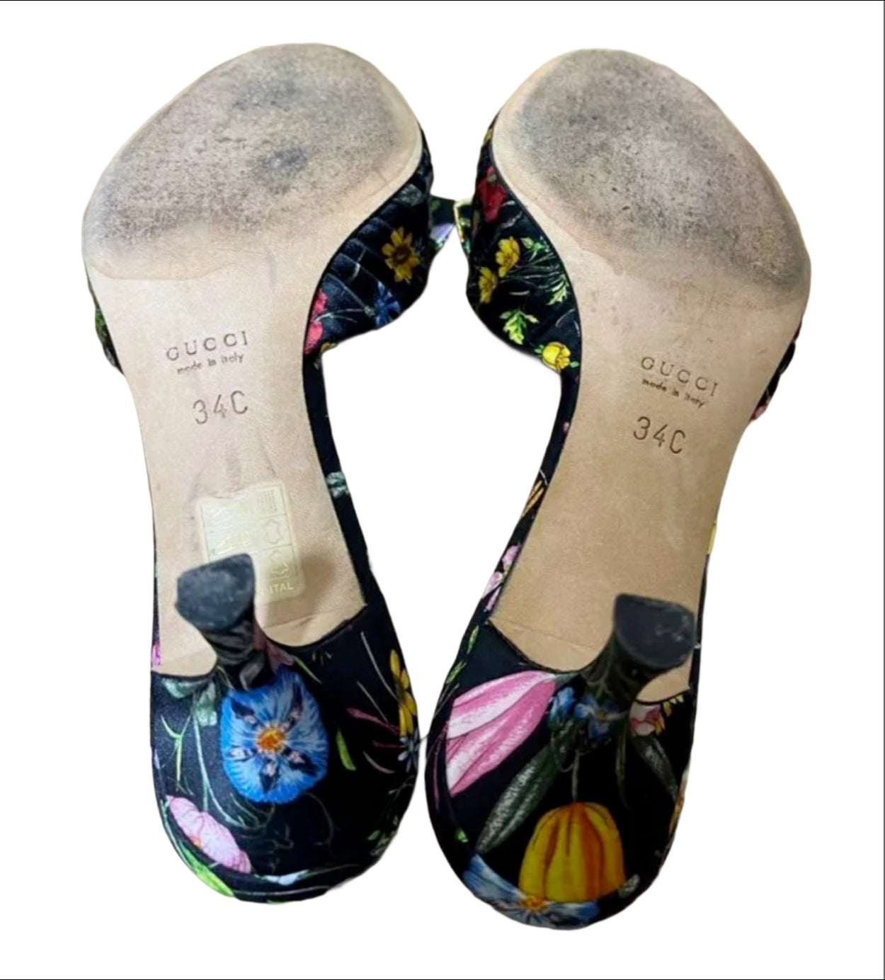 Gucci floral heels size 34