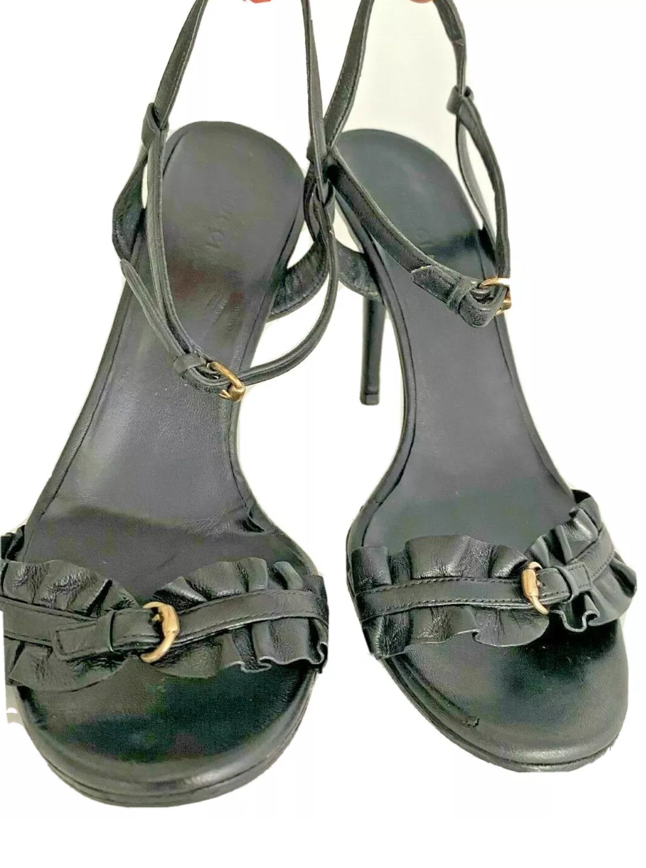 Gucci black buckle heels