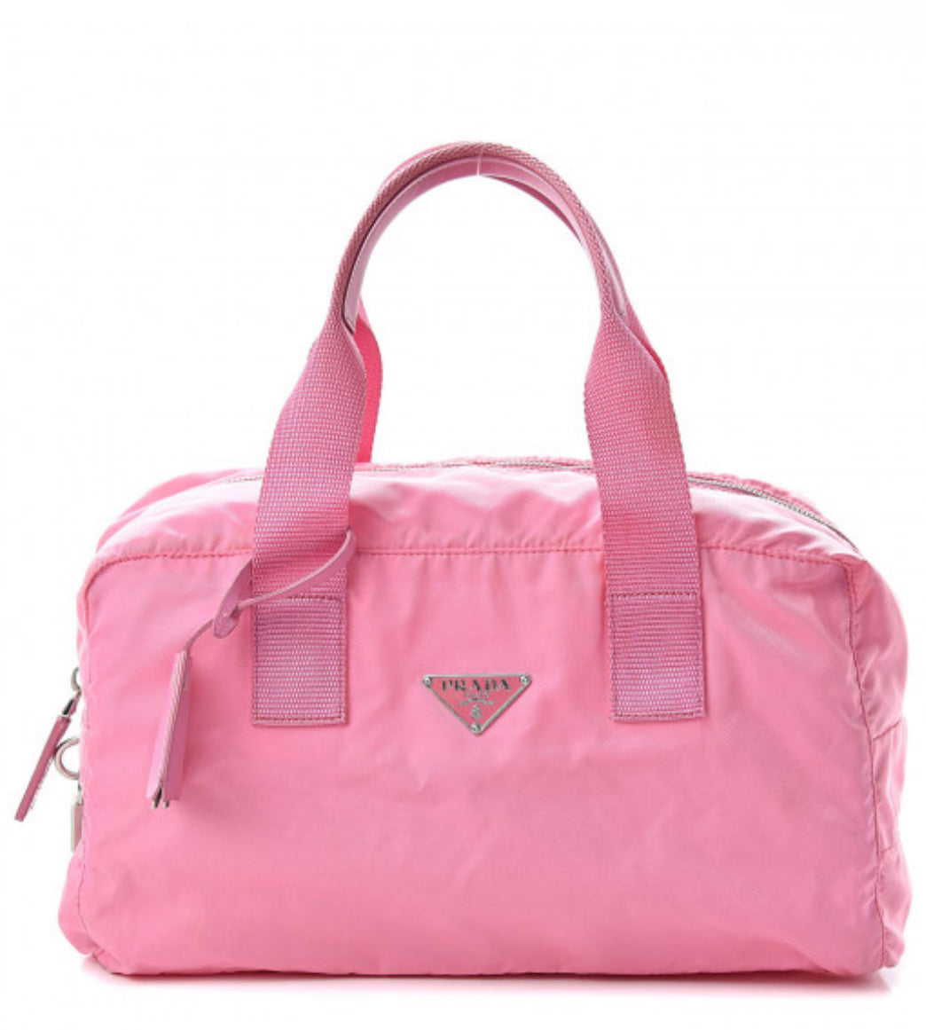 Prada Nylon Vela Sport Duffle Begonia