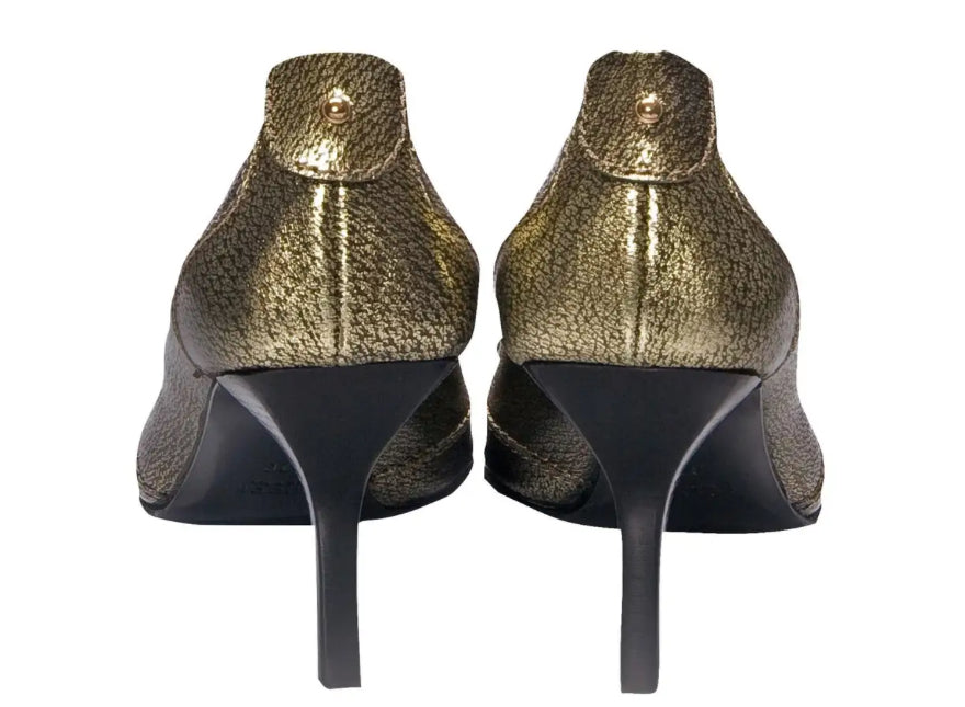 Gucci Gold Horsebit Pumps Runway Heels size 38