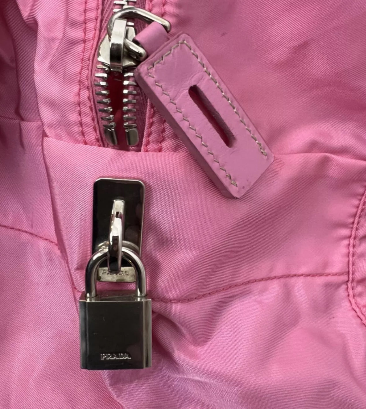 Prada Nylon Vela Sport Duffle Begonia