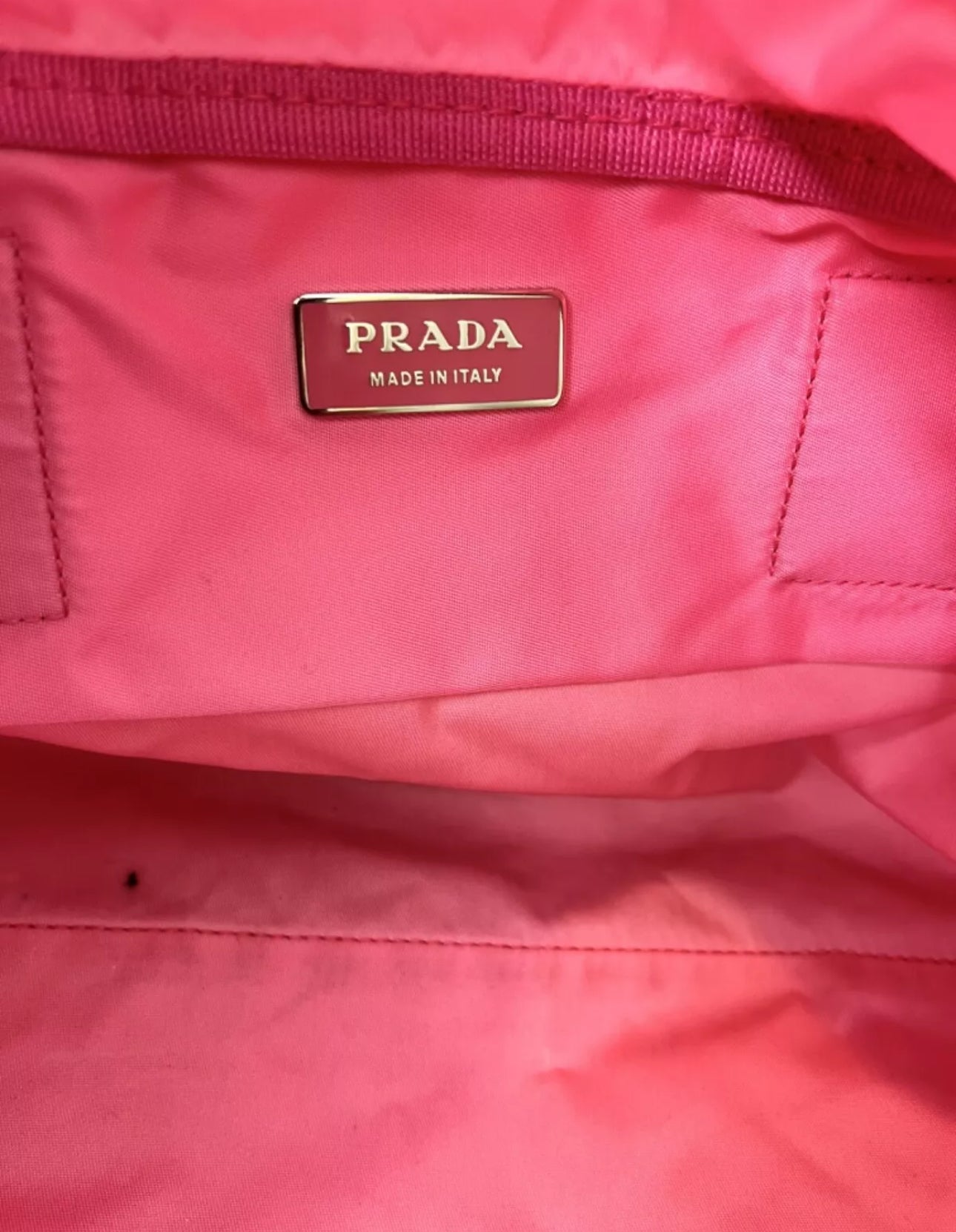 Prada Nylon Vela Sport Duffle Begonia