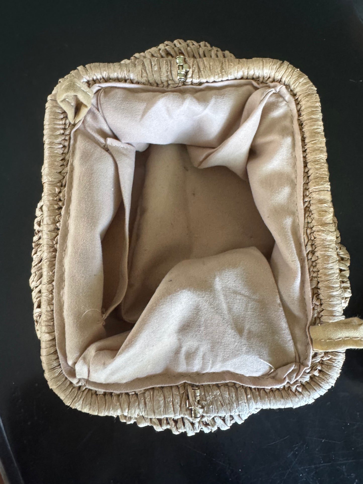 Raffia clutch bag