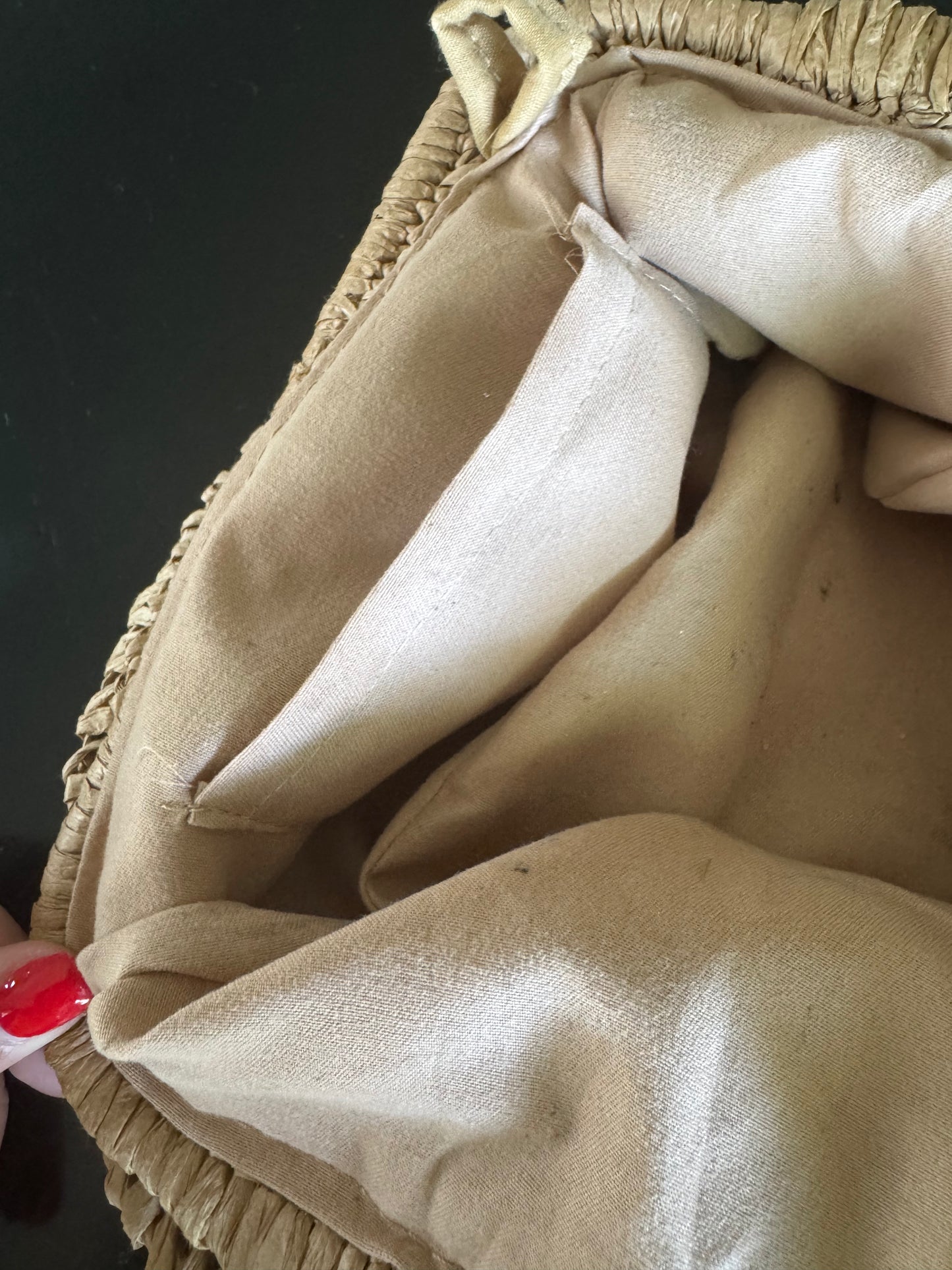 Raffia clutch bag
