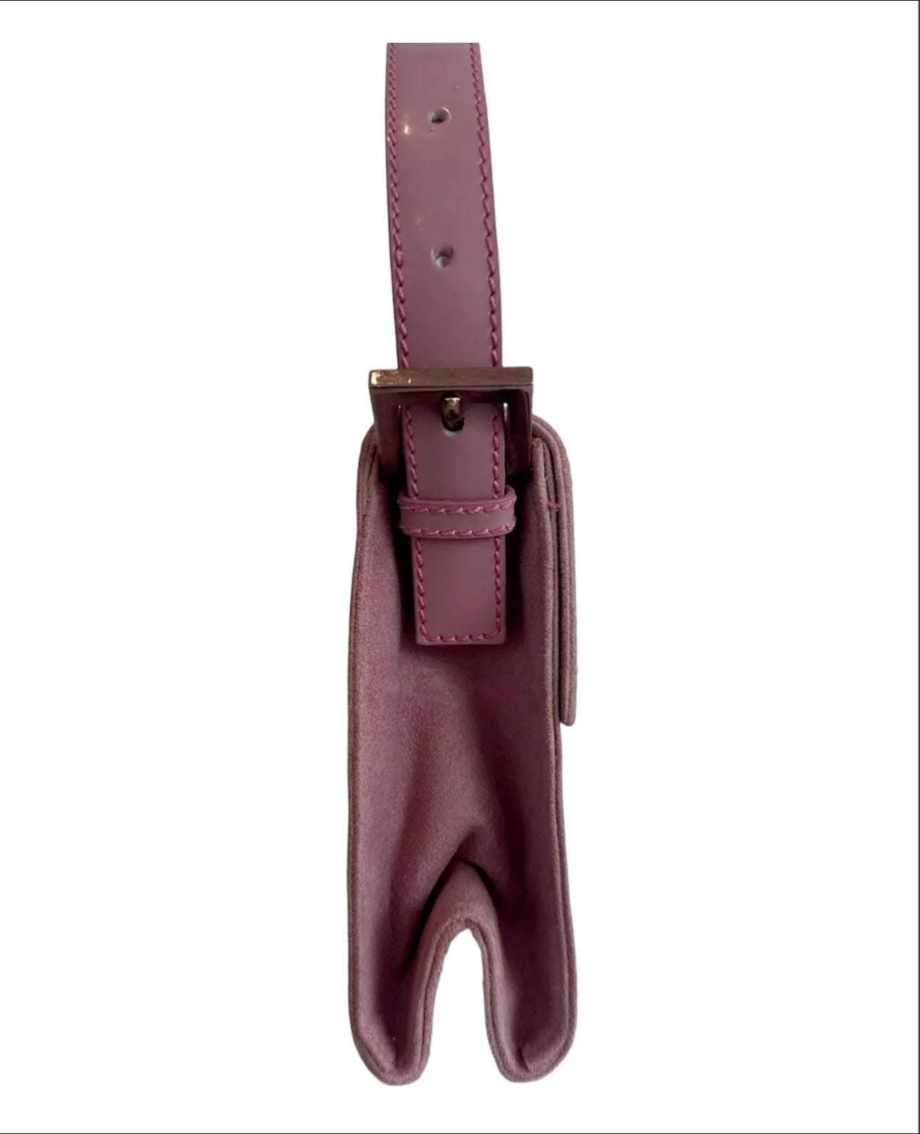 Pink Fendi suede baguette