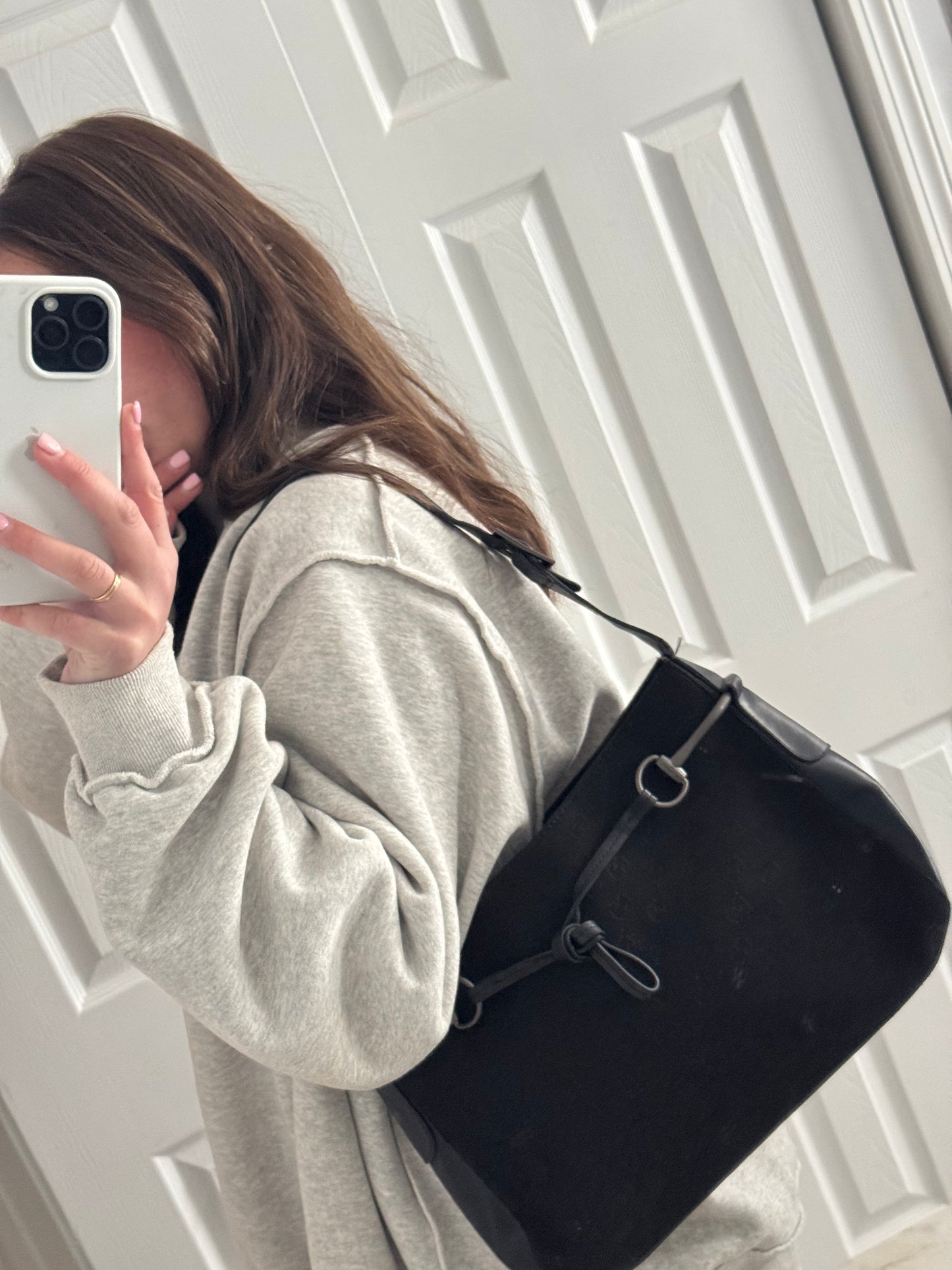 GG Denim horsebit shoulder bag