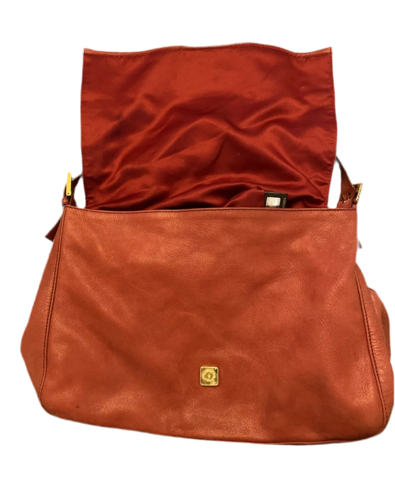 Fendi Brown/red Shimmer Leather Mama Forever Shoulder Bag