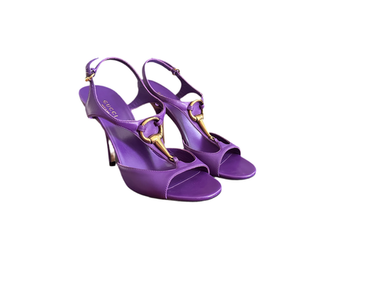 Gucci purple horse bit heels