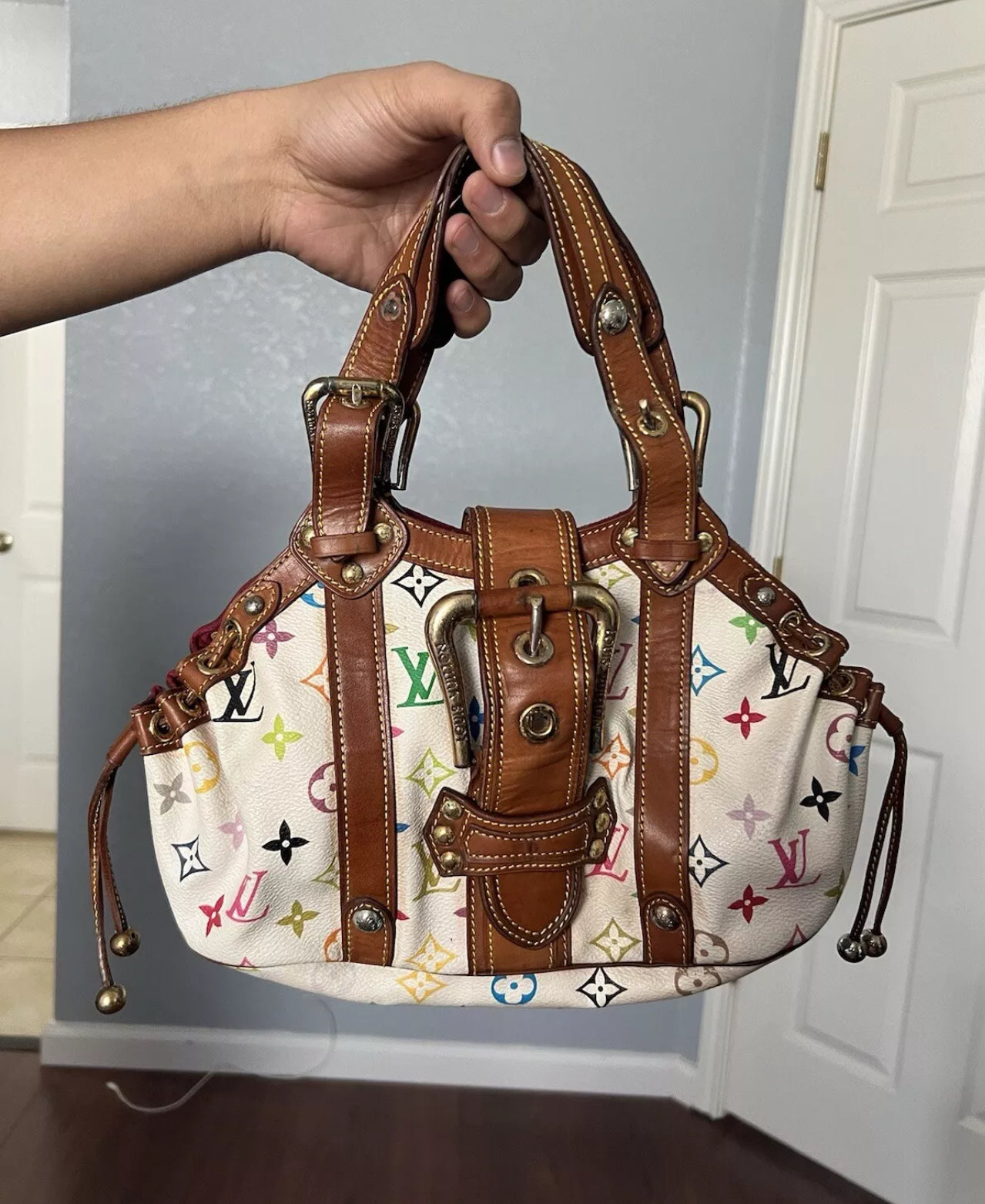 Louis Vuitton Monogram Multicolor Teda PM Handbag Blanc White