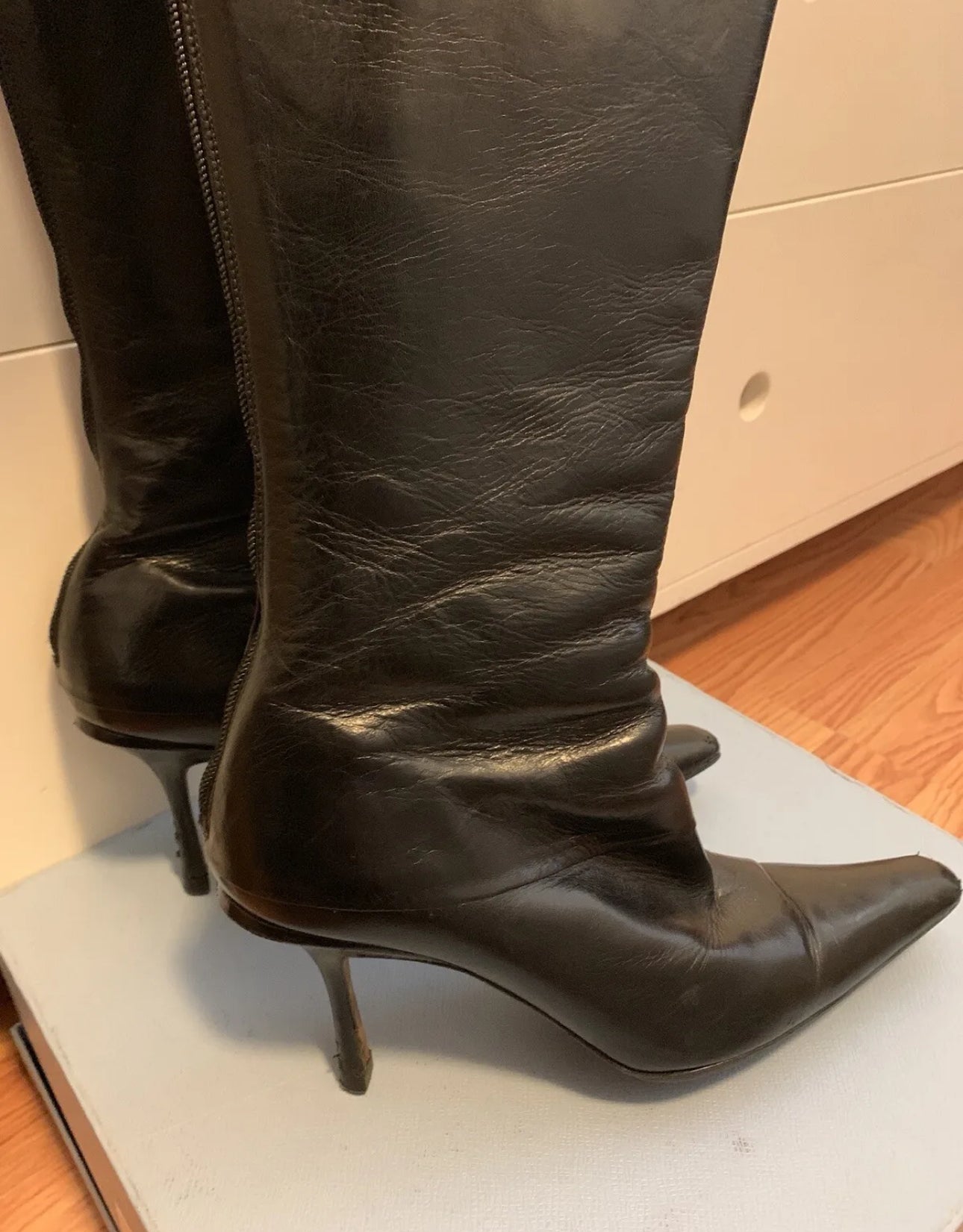 Jimmy choo black knee high boots size 37